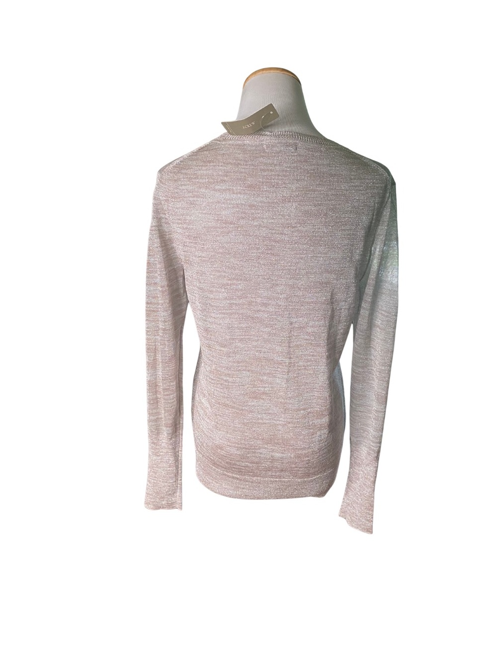 J.Crew Metallic Shimmer Crewneck Sweater Women’s Small Gold Lightweight-nwt - Picture 3 of 9